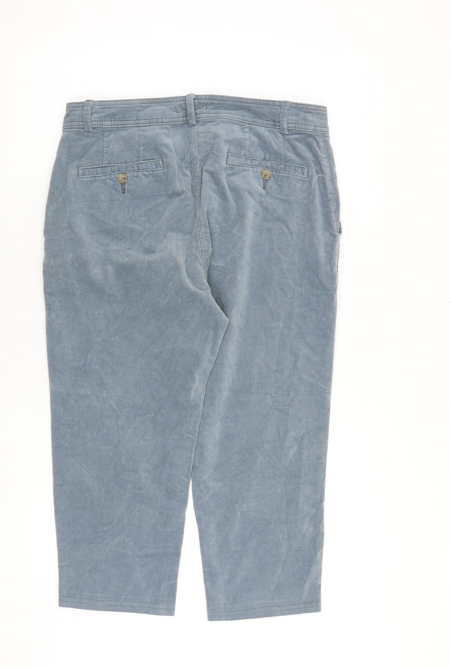 EDC Womens Blue Cotton Trousers Size 32 in Regular Zip