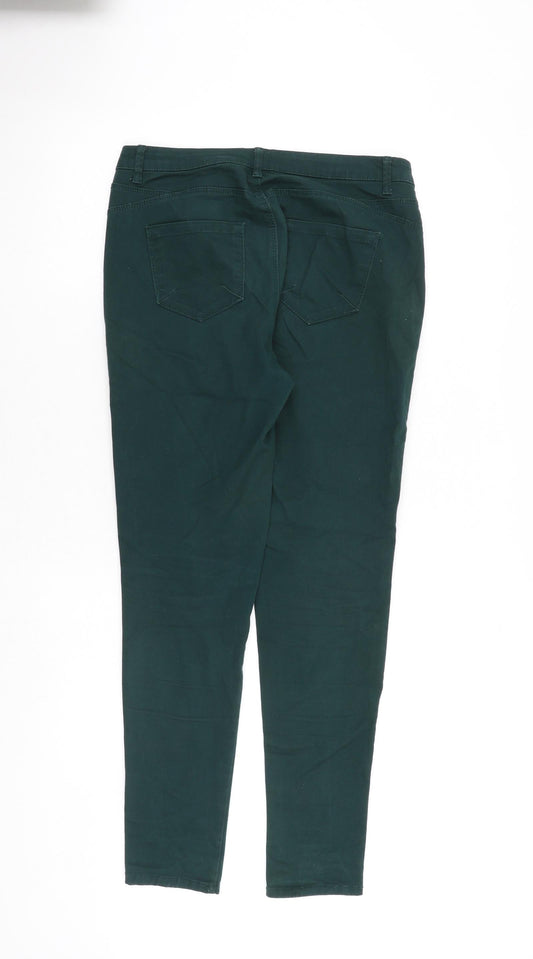 Denim & Co. Womens Green Cotton Skinny Jeans Size 8 L29 in Regular Zip