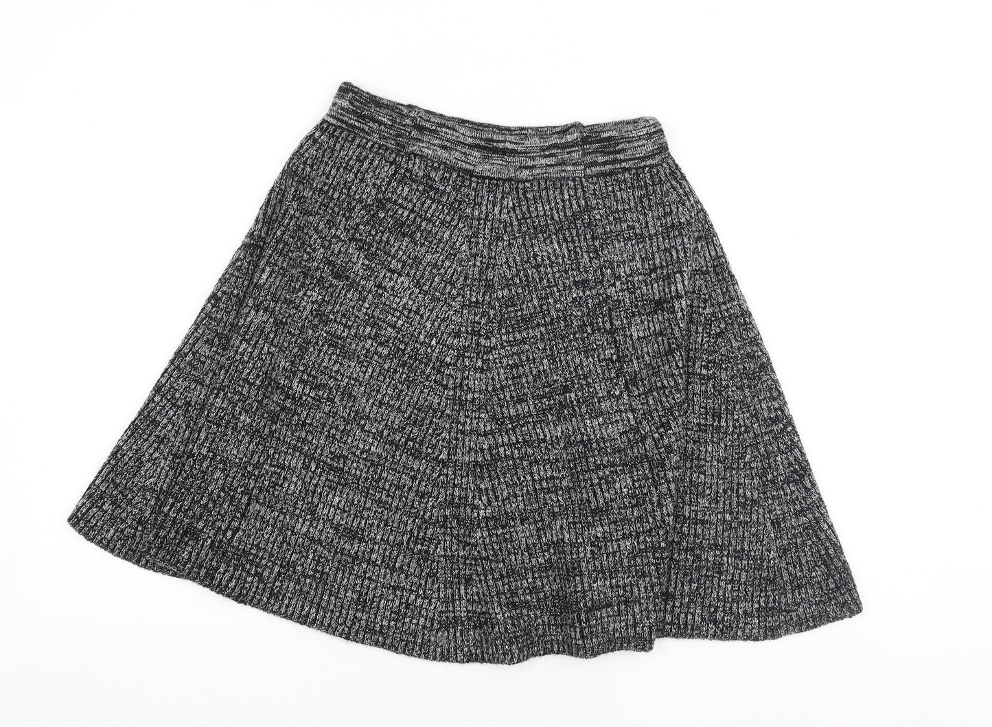 Adrienne Vittadini Womens Black Polyester Swing Skirt Size S
