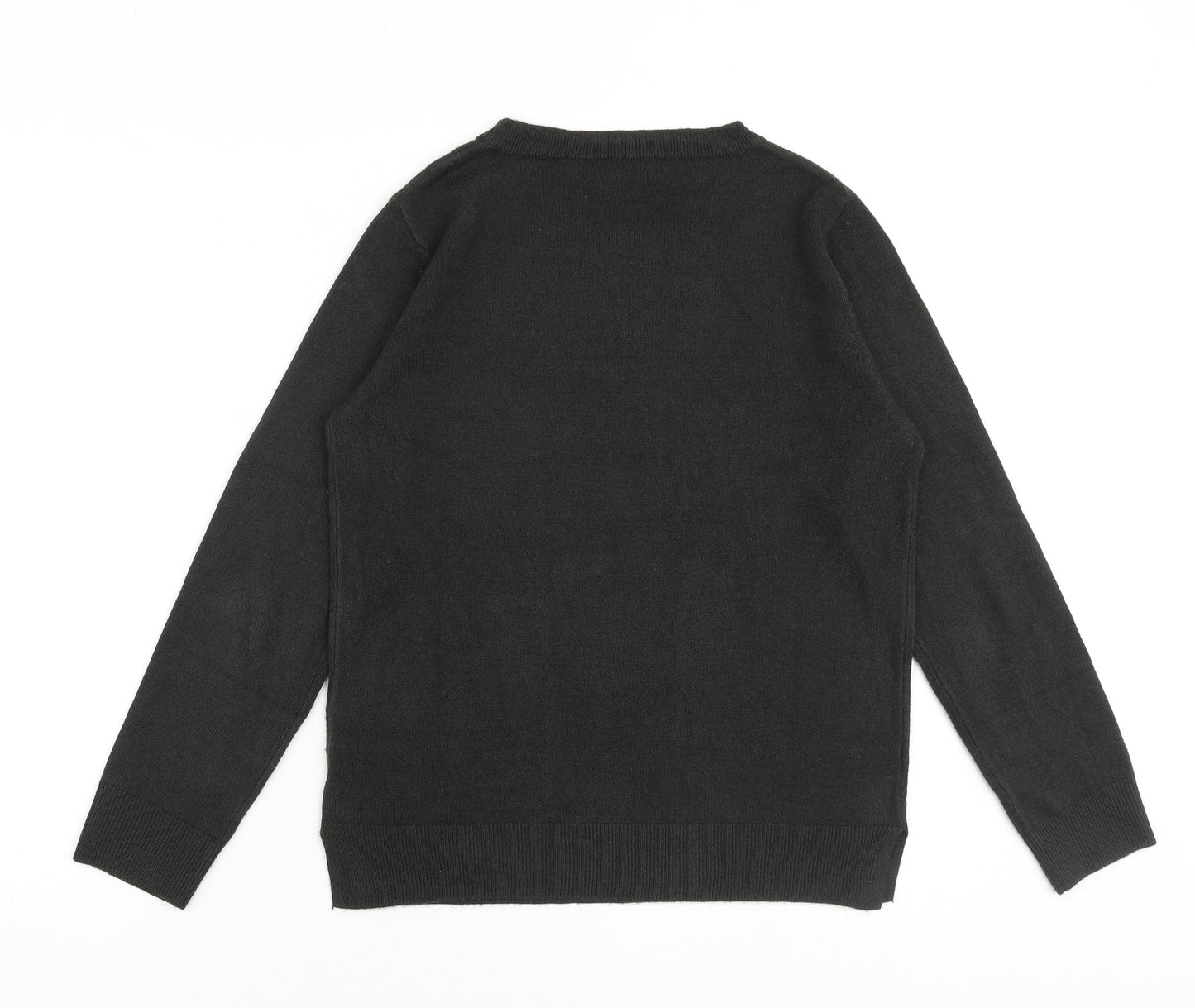 Marks and Spencer Womens Grey Round Neck Acrylic Pullover Jumper Size 12