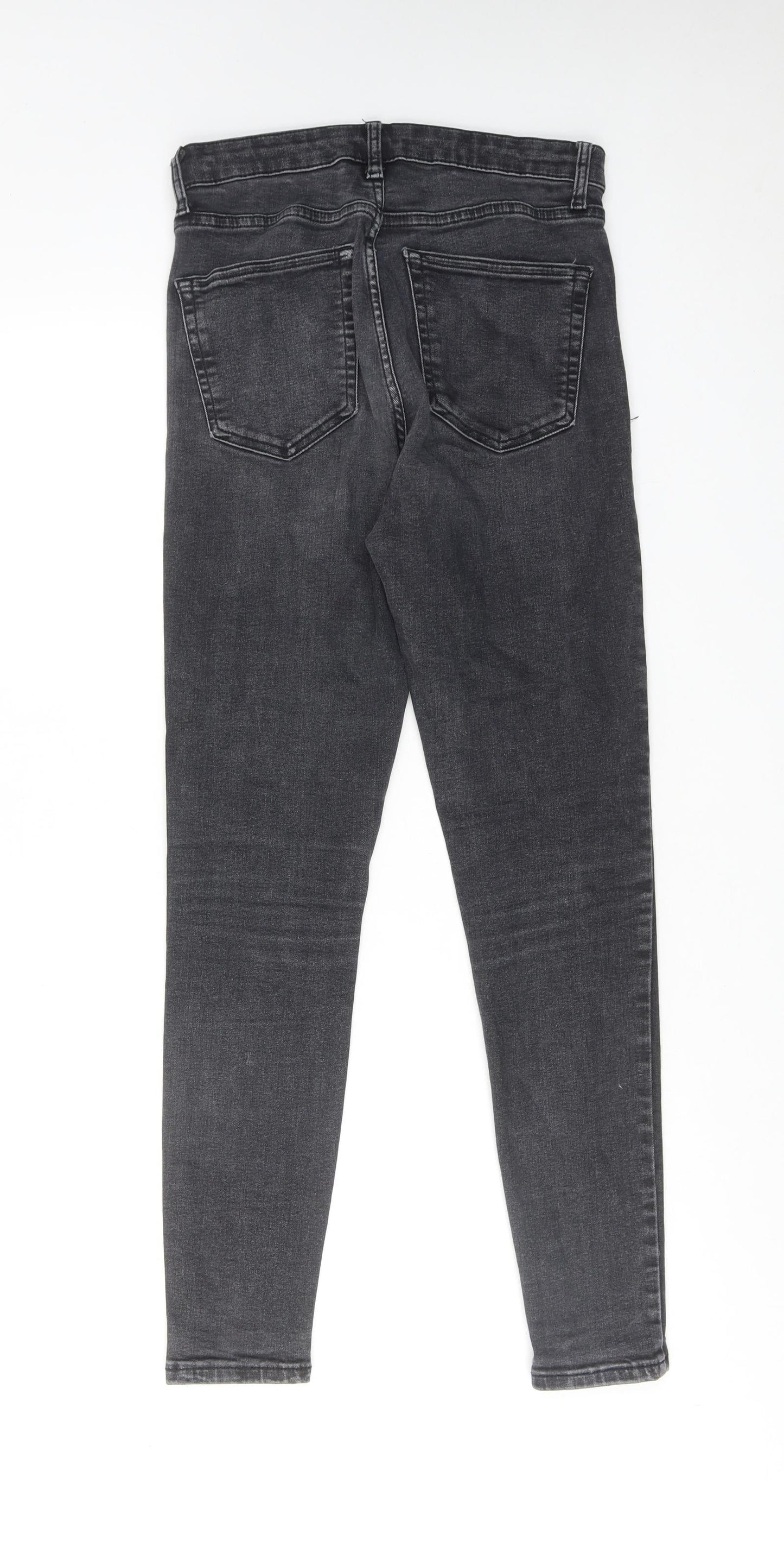 Topshop Womens Grey Cotton Skinny Jeans Size 28 in L32 in Regular Zip