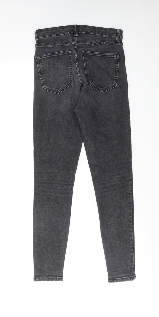 Topshop Womens Grey Cotton Skinny Jeans Size 28 in L32 in Regular Zip