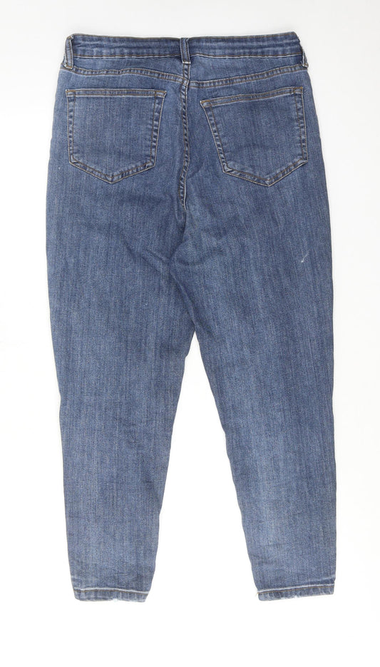 Don't think twice Womens Blue Cotton Tapered Jeans Size 10 Regular Zip