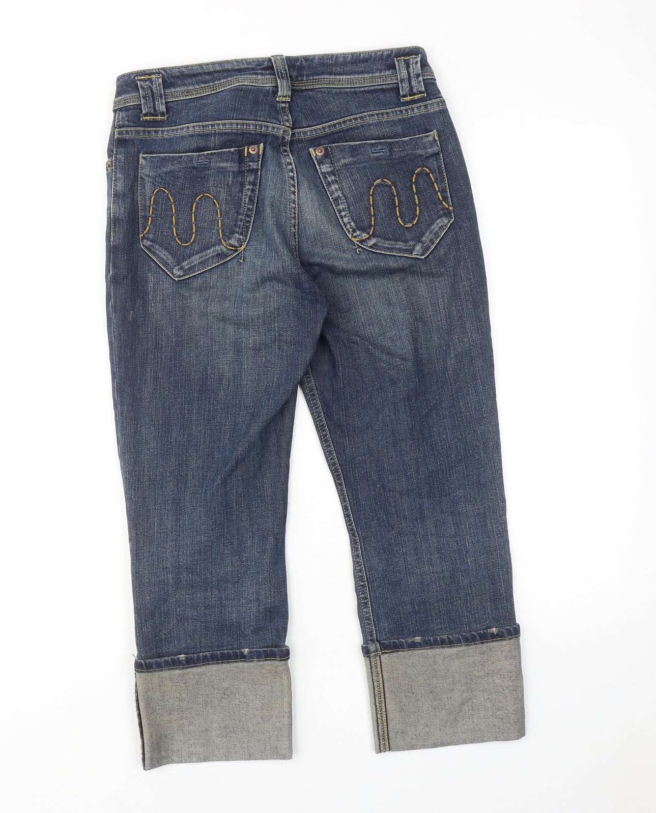 Limited Collection Womens Blue Cotton Straight Jeans Size 8 Regular Zip