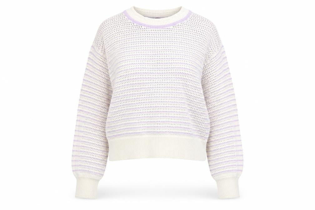 Marks and Spencer Womens Purple Round Neck Cotton Pullover Jumper Size S