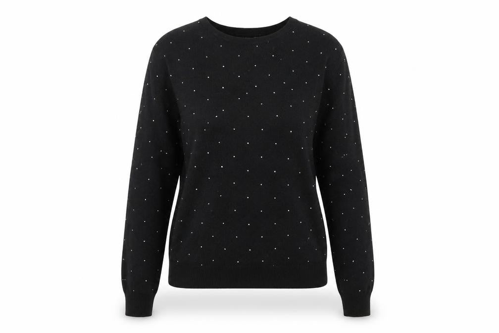 Marks and Spencer Womens Black Round Neck Viscose Pullover Jumper Size XS