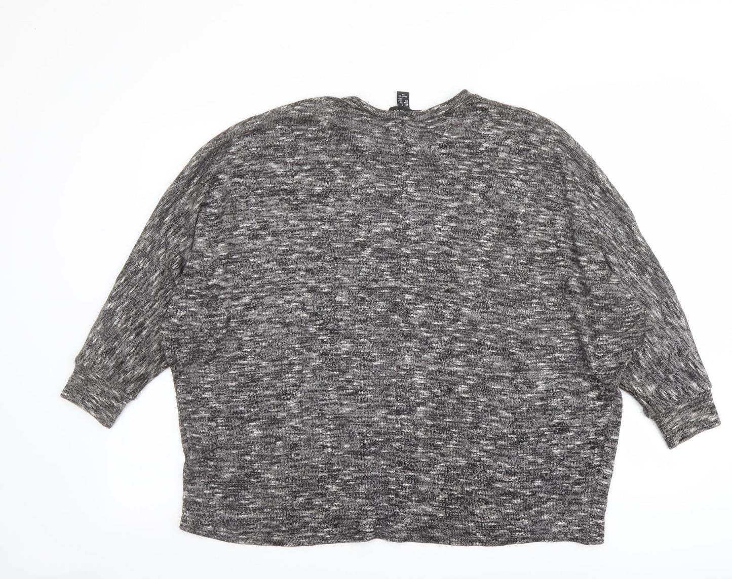 New Look Womens Grey Round Neck Polyester Pullover Jumper Size S