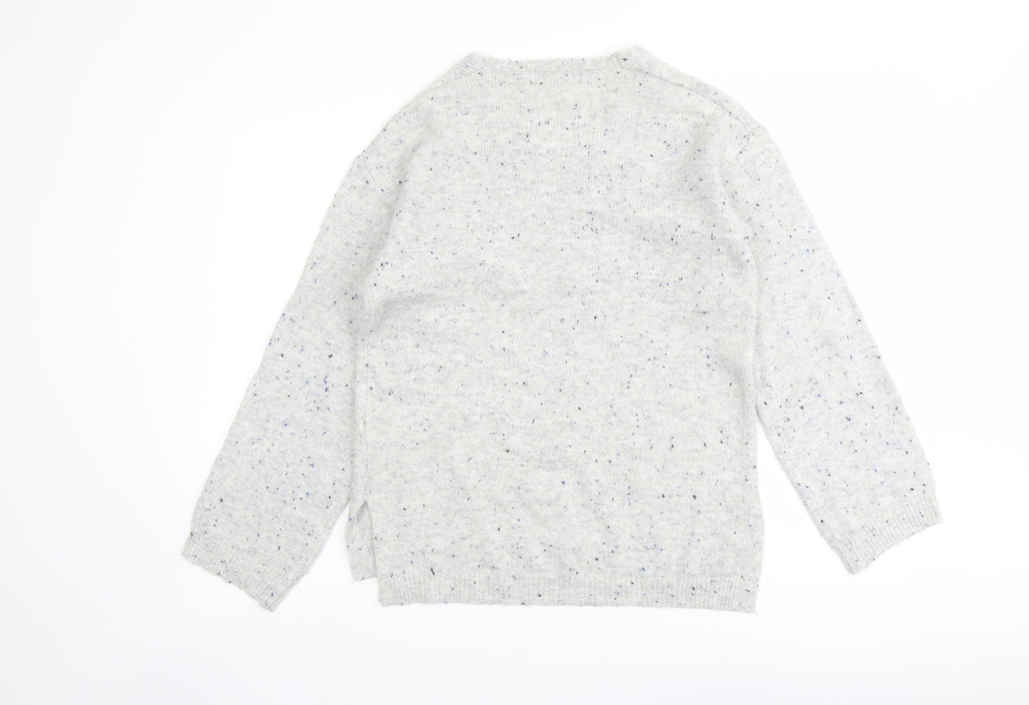 Marks and Spencer Womens Grey V-Neck Acrylic Pullover Jumper Size XS