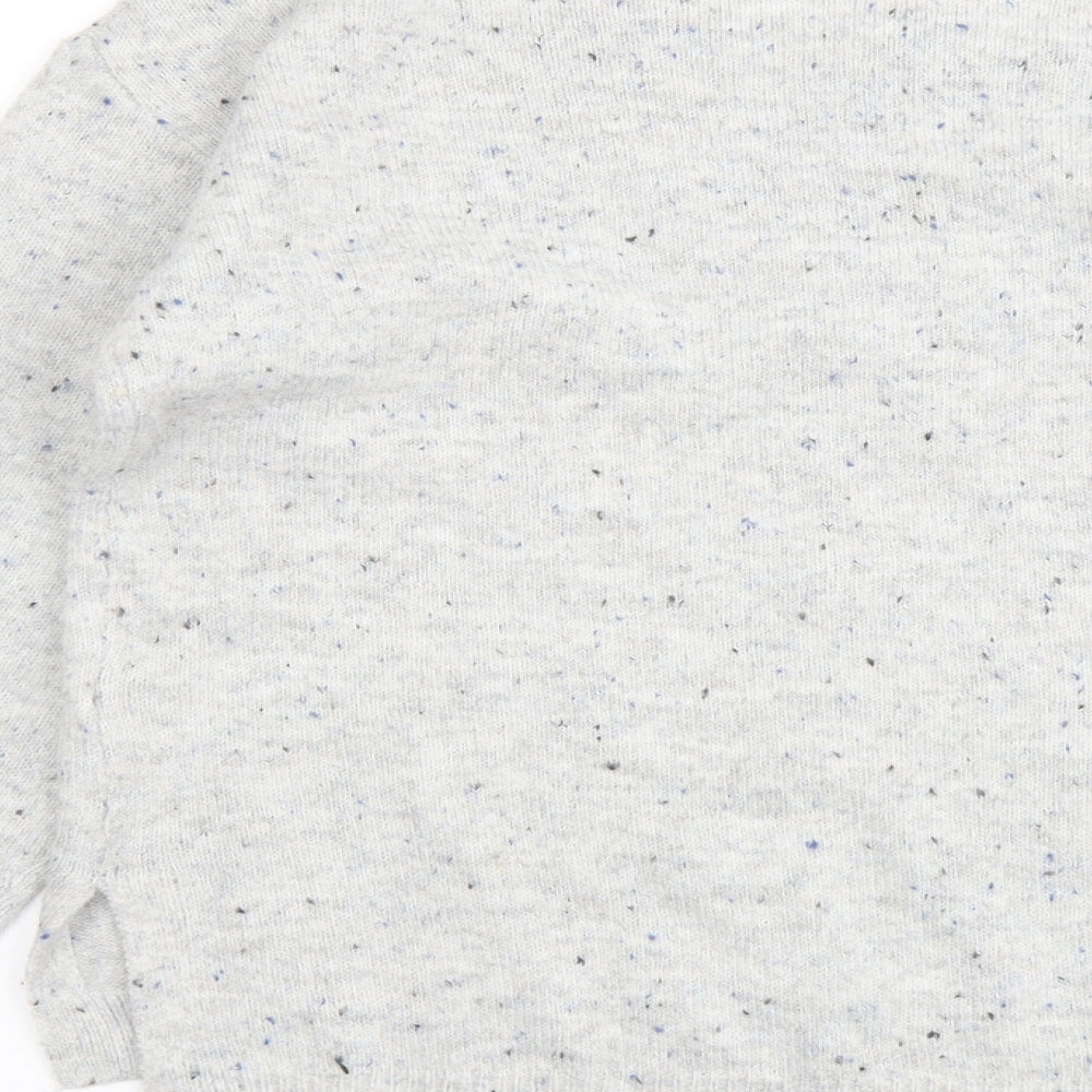 Marks and Spencer Womens Grey V-Neck Acrylic Pullover Jumper Size XS