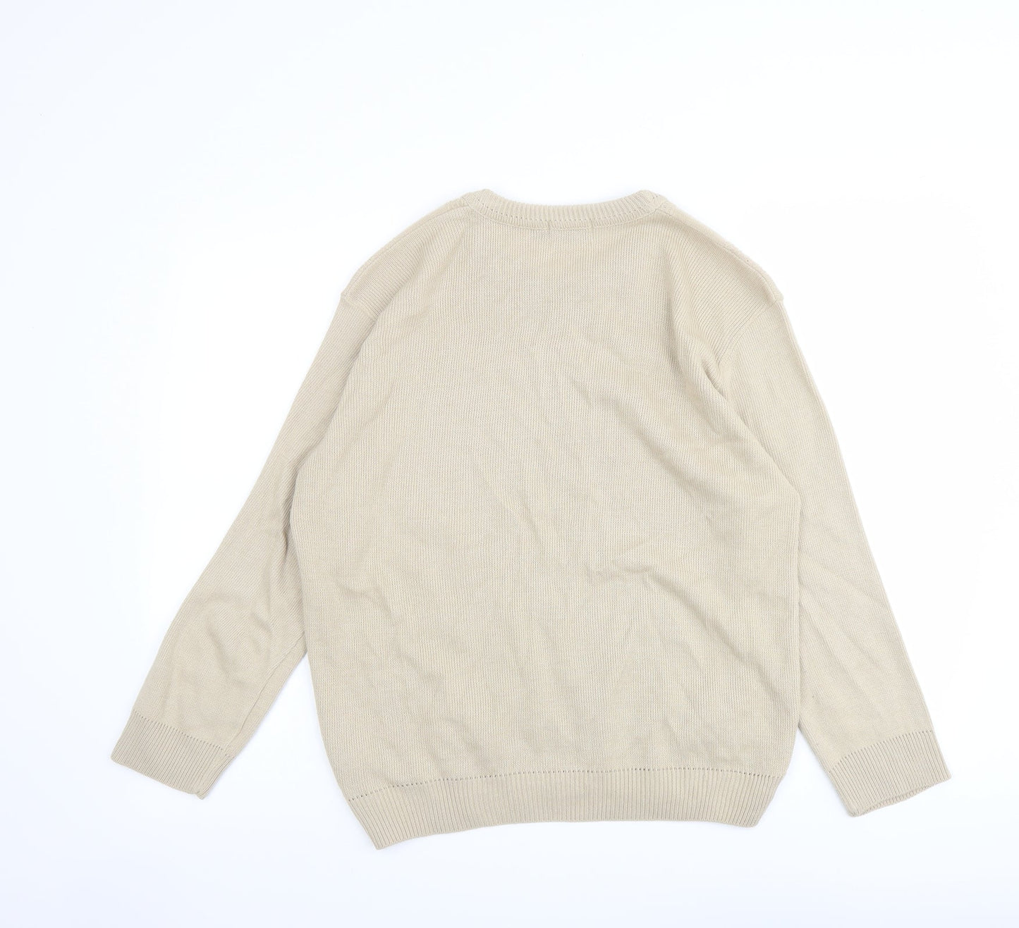 Anne Smith Womens Beige Round Neck Acrylic Pullover Jumper Size L