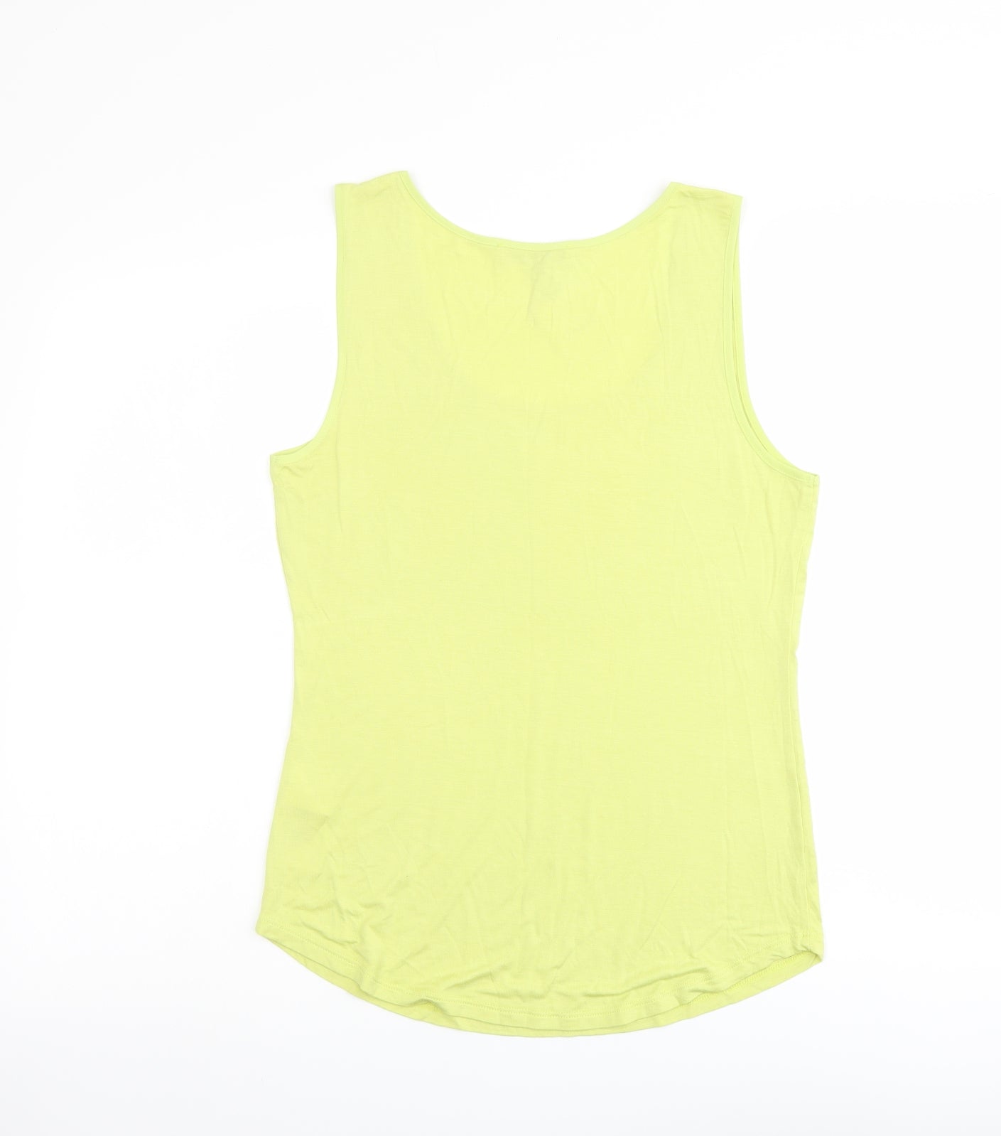 Oasis Womens Green Viscose Basic Tank Size M Scoop Neck