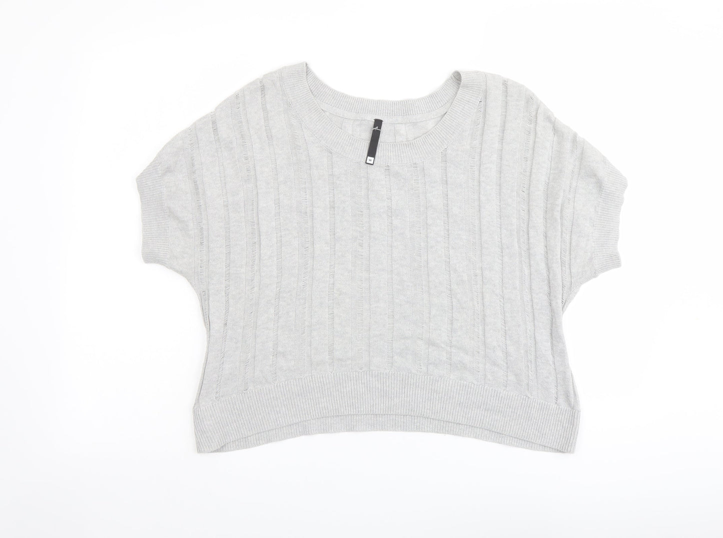 Woolworths Womens Grey Round Neck Cotton Pullover Jumper Size L