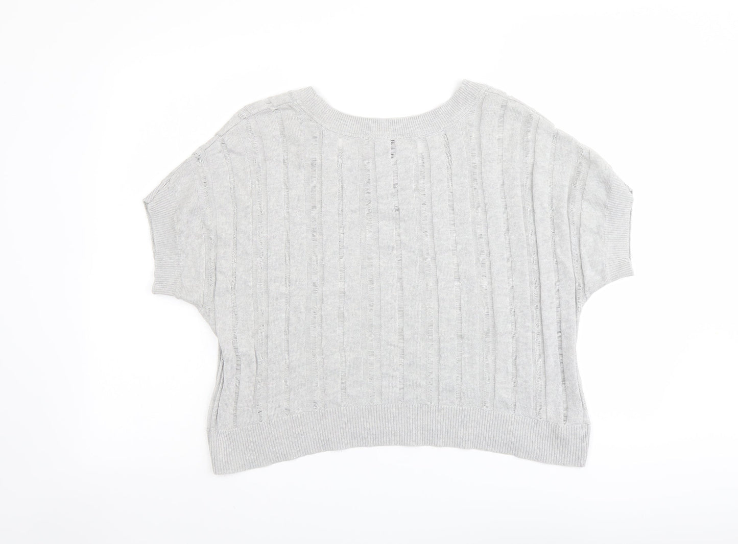 Woolworths Womens Grey Round Neck Cotton Pullover Jumper Size L