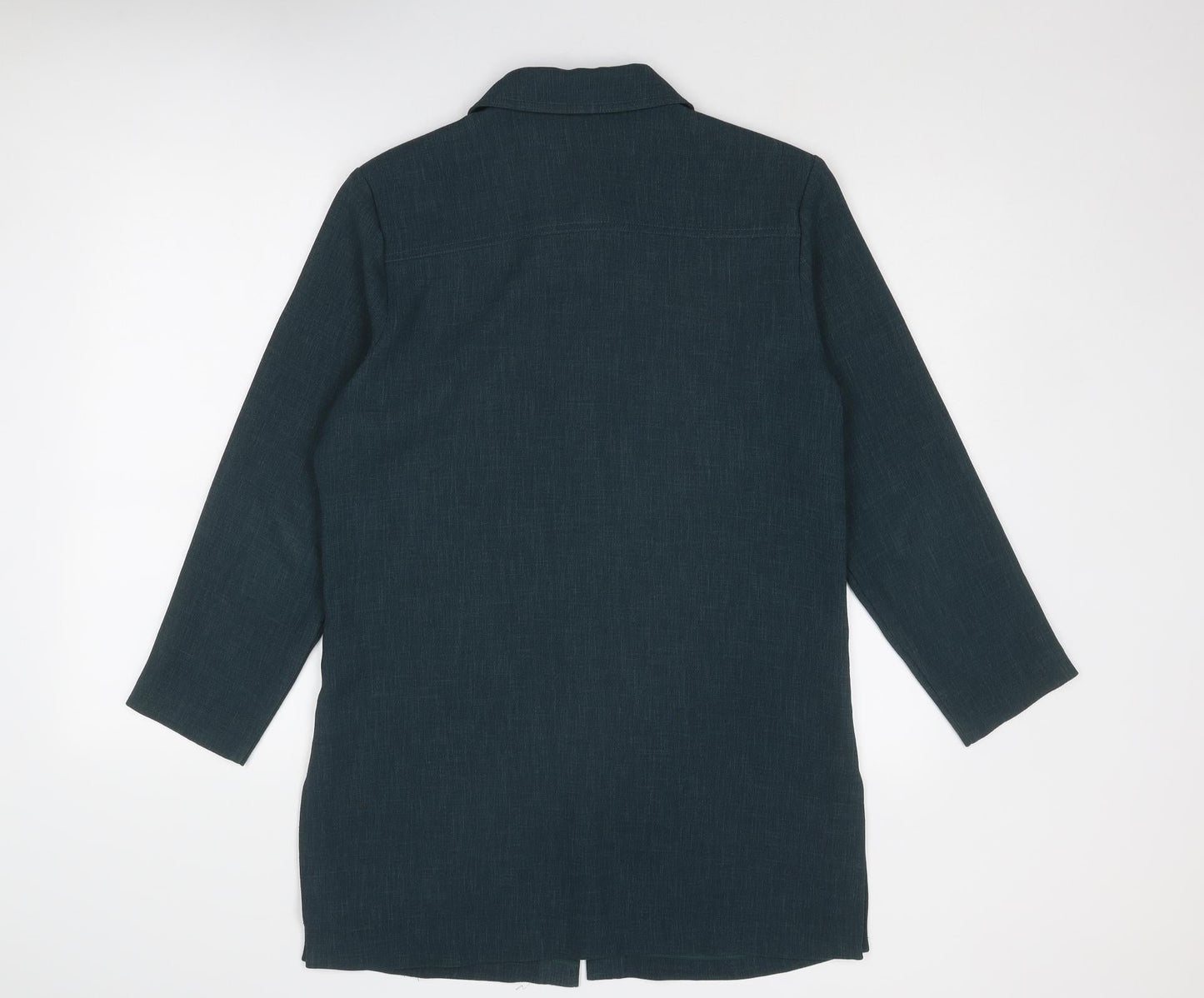 St Michael Womens Green Overcoat Coat Size 12 Button