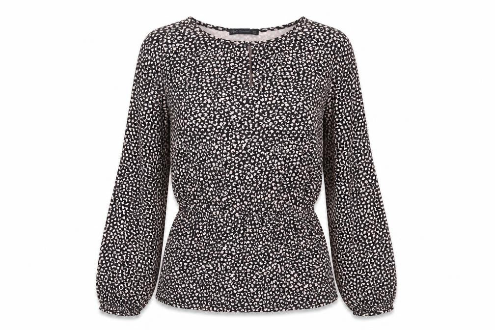 Marks and Spencer Womens Multicoloured Geometric Viscose Basic Blouse Size 8 Round Neck