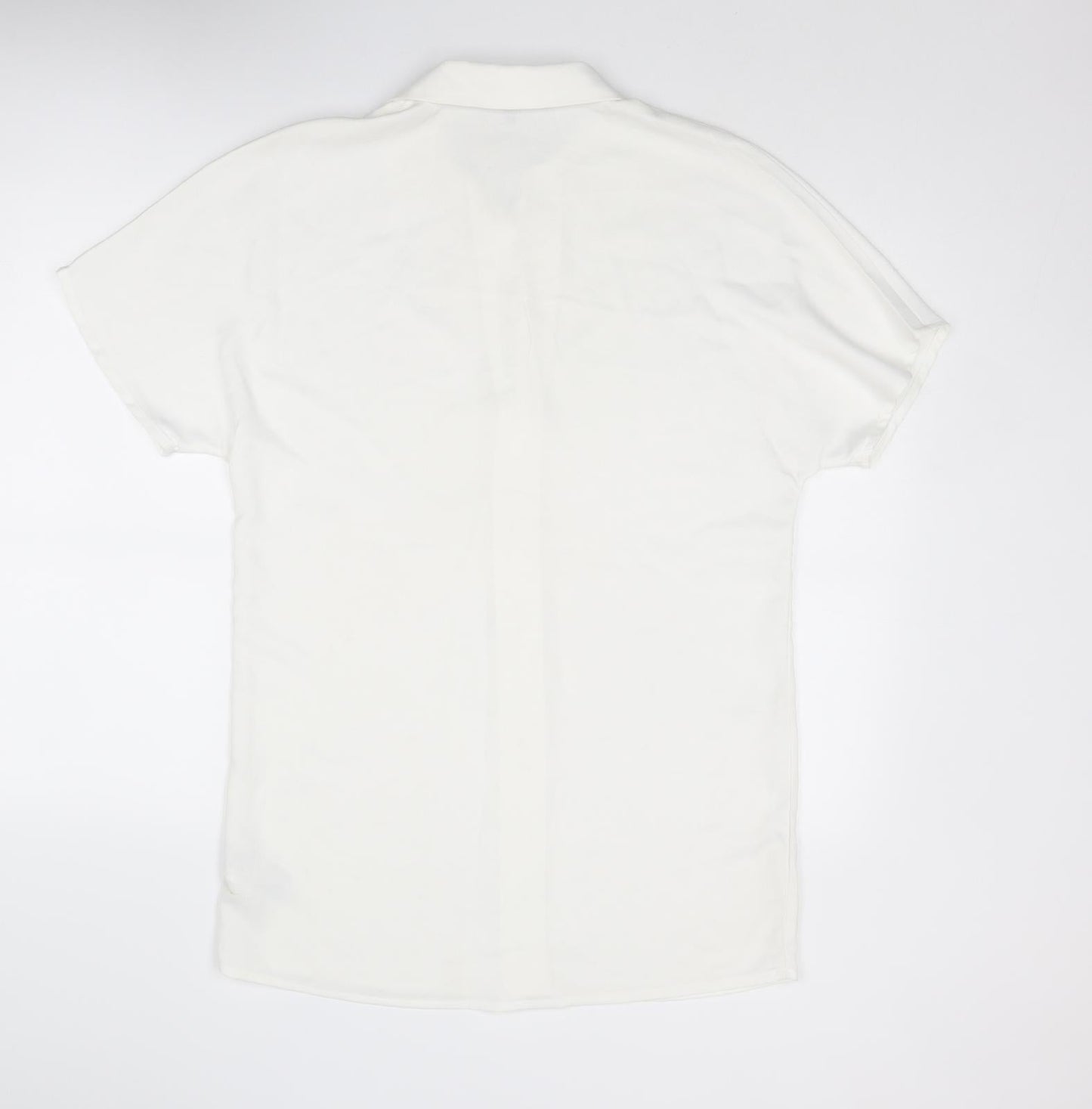 VERO MODA Womens White Polyester Shirt Dress Size M Collared Button