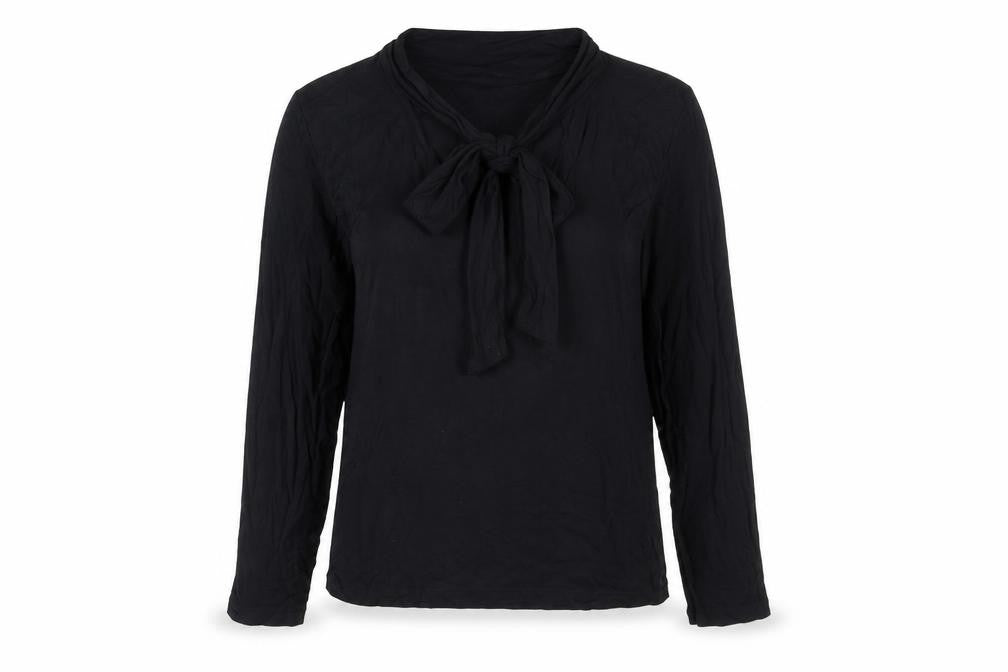 Marks and Spencer Womens Black Viscose Basic T-Shirt Size 8 V-Neck