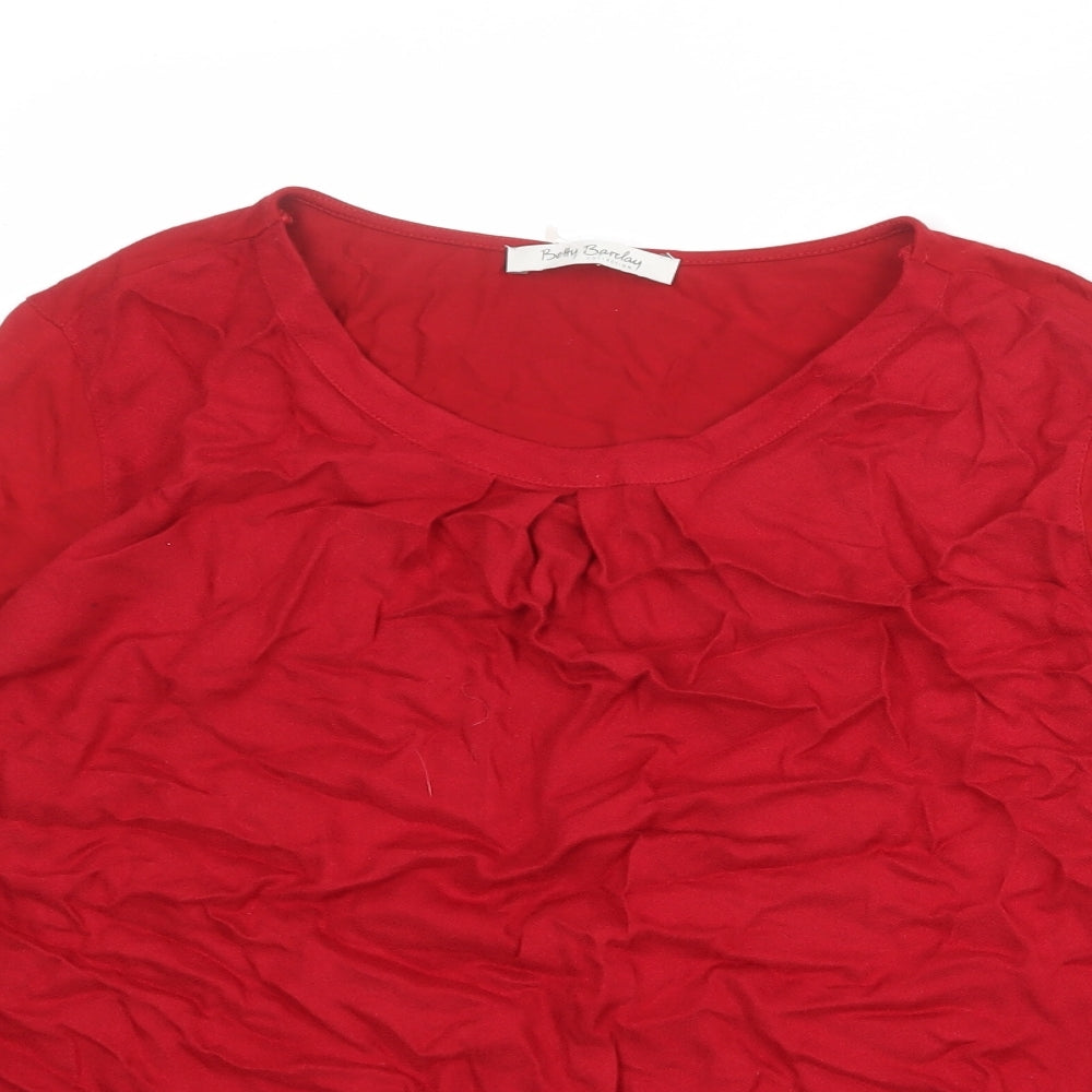 Betty Barclay Womens Red Viscose Basic Blouse Size 14 Round Neck