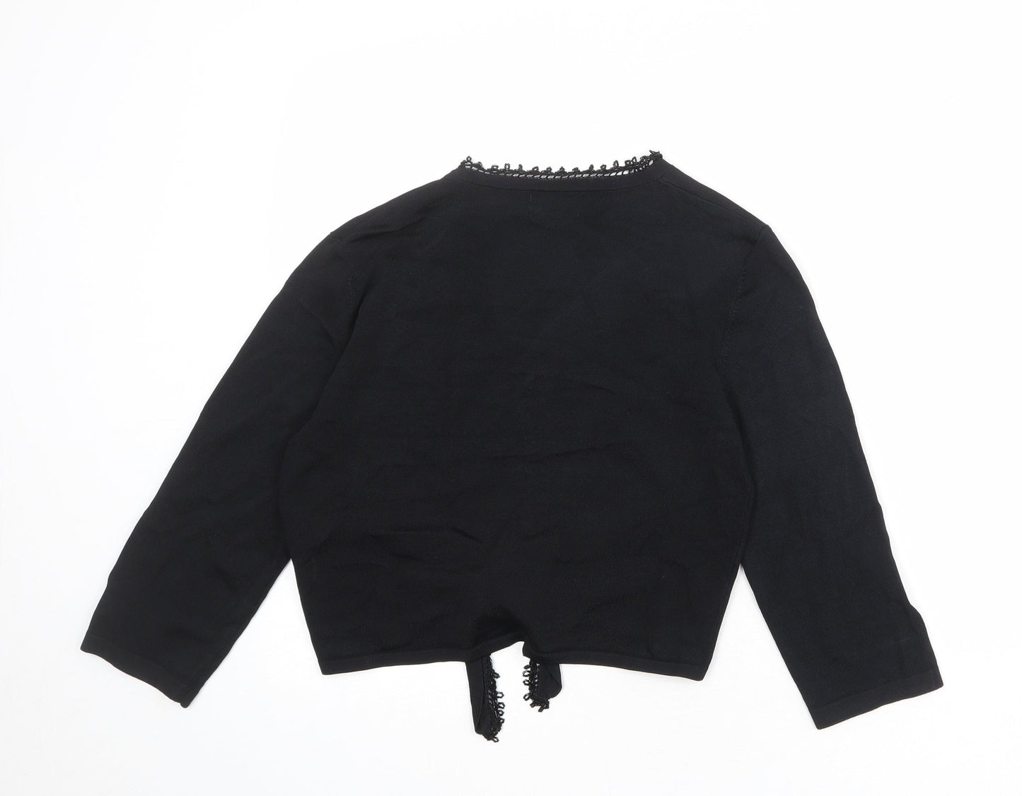 Kaliko Womens Black V-Neck Viscose Wrap Jumper Size 12
