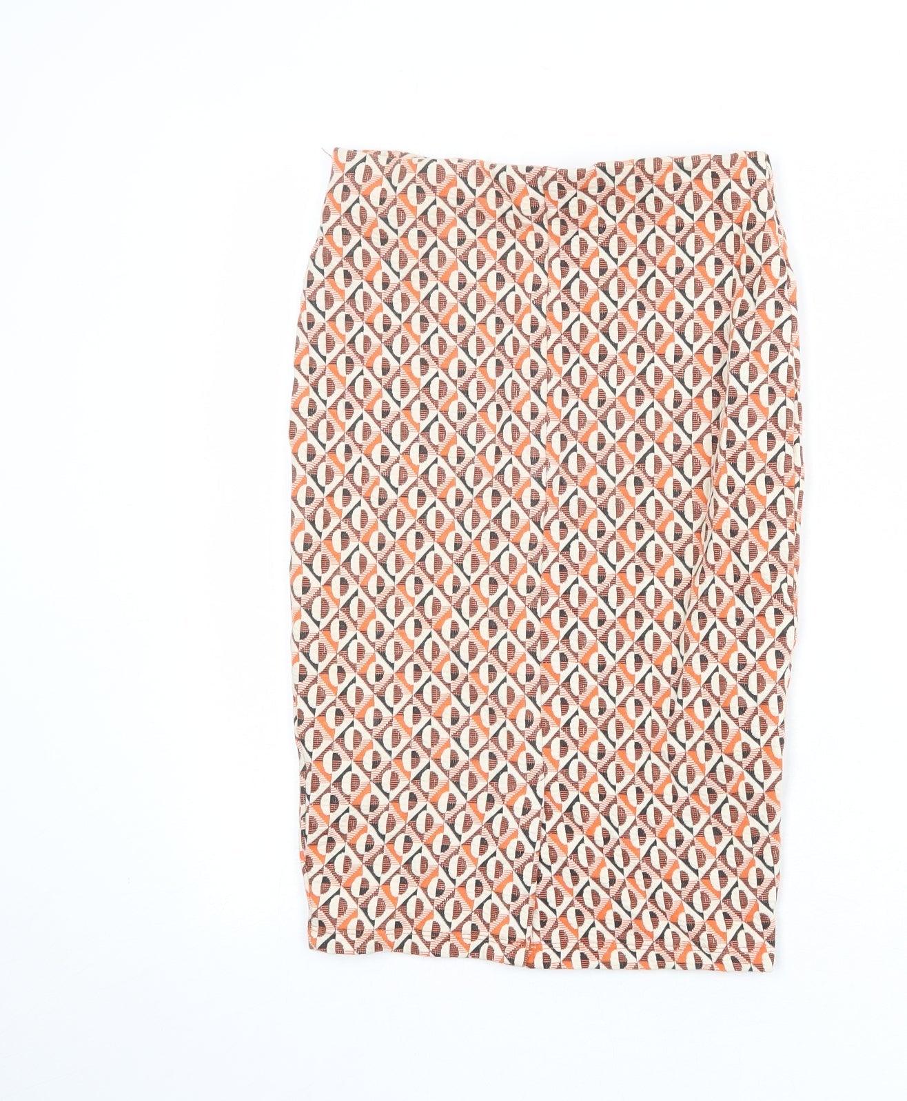 Zara Womens Multicoloured Geometric Polyester Straight & Pencil Skirt Size S