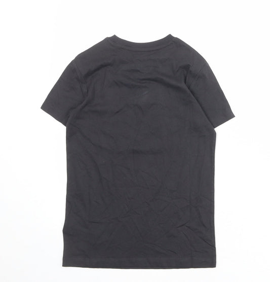 Marks and Spencer Boys Grey 100% Cotton Basic T-Shirt Size 9-10 Years Round Neck Pullover - Love Life Be Brave