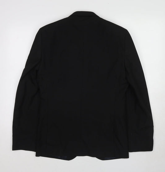 NEXT Mens Black Polyester Jacket Suit Jacket Size 38 Regular