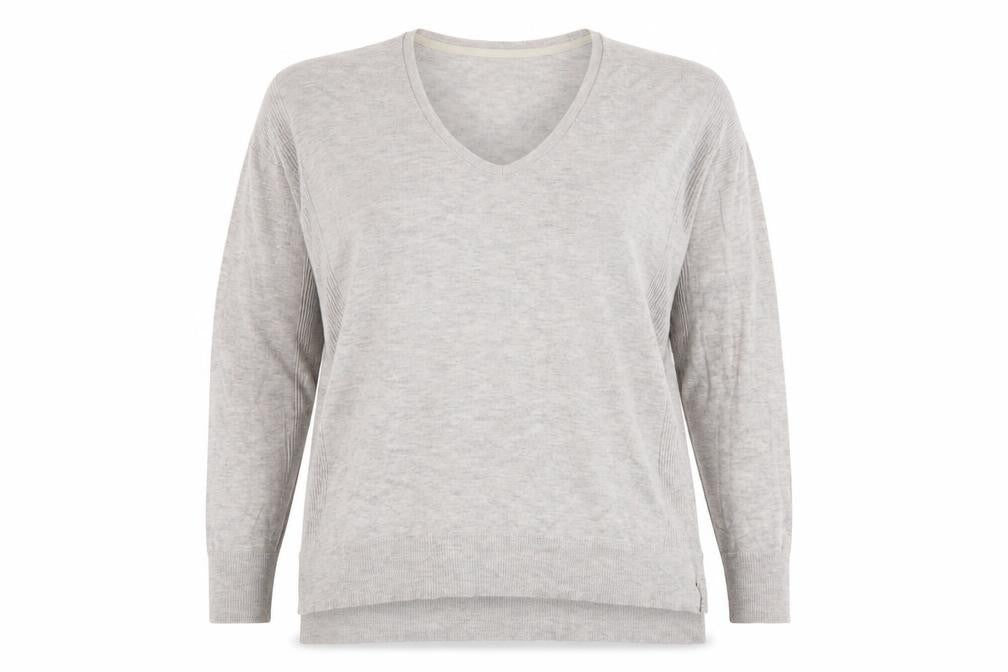 Marks and Spencer Womens Beige V-Neck Viscose Pullover Jumper Size 14