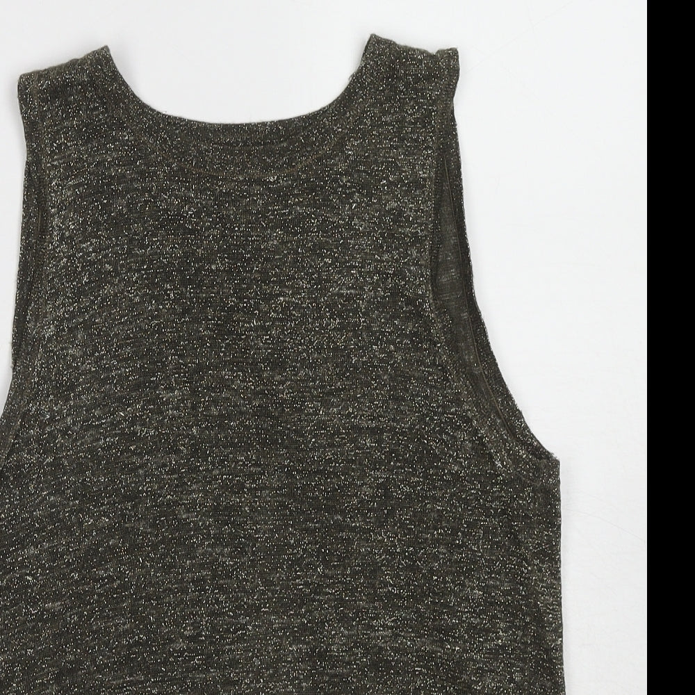 River Island Womens Green Acrylic Basic Tank Size 6 Round Neck