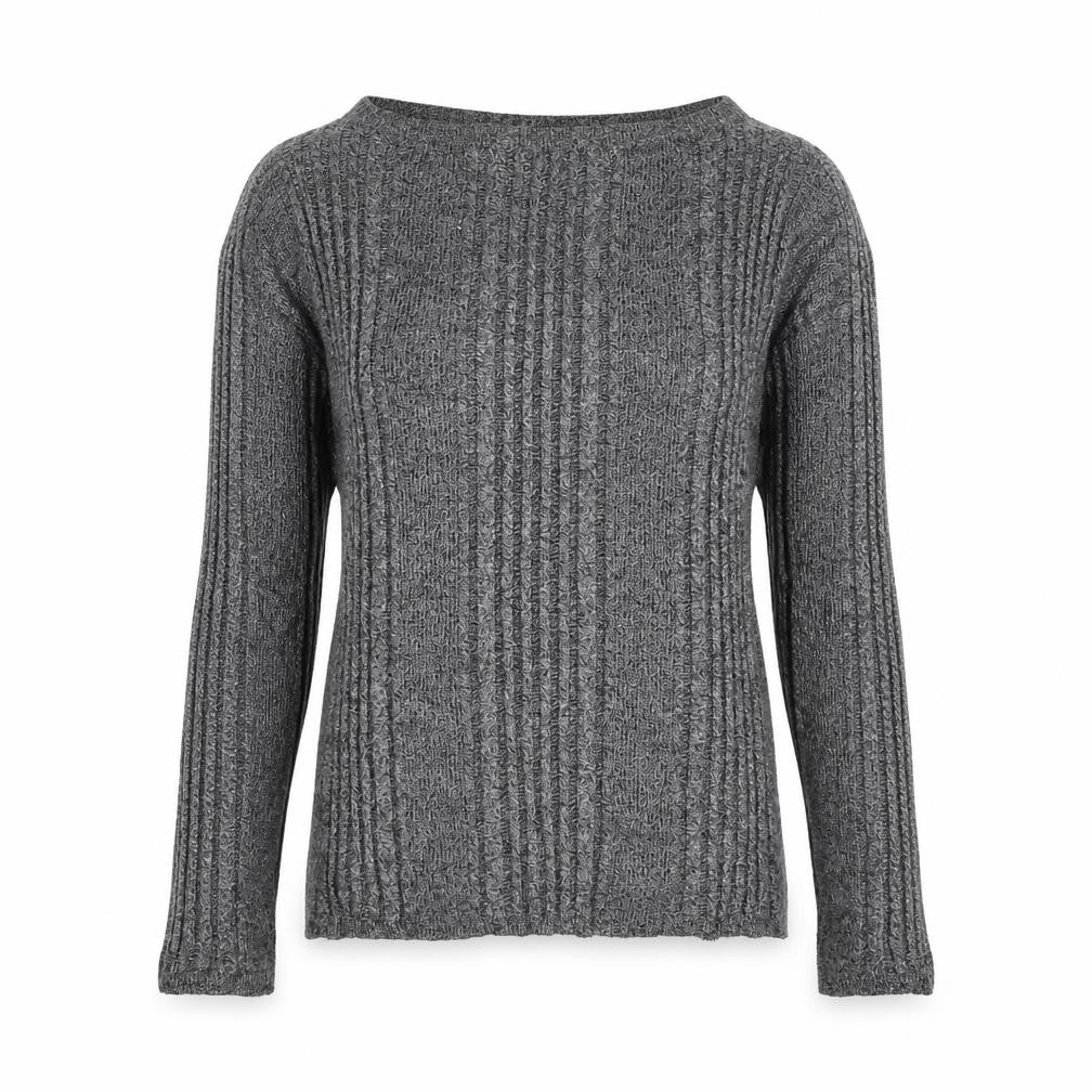 Marks and Spencer Womens Grey Boat Neck Viscose Pullover Jumper Size 10