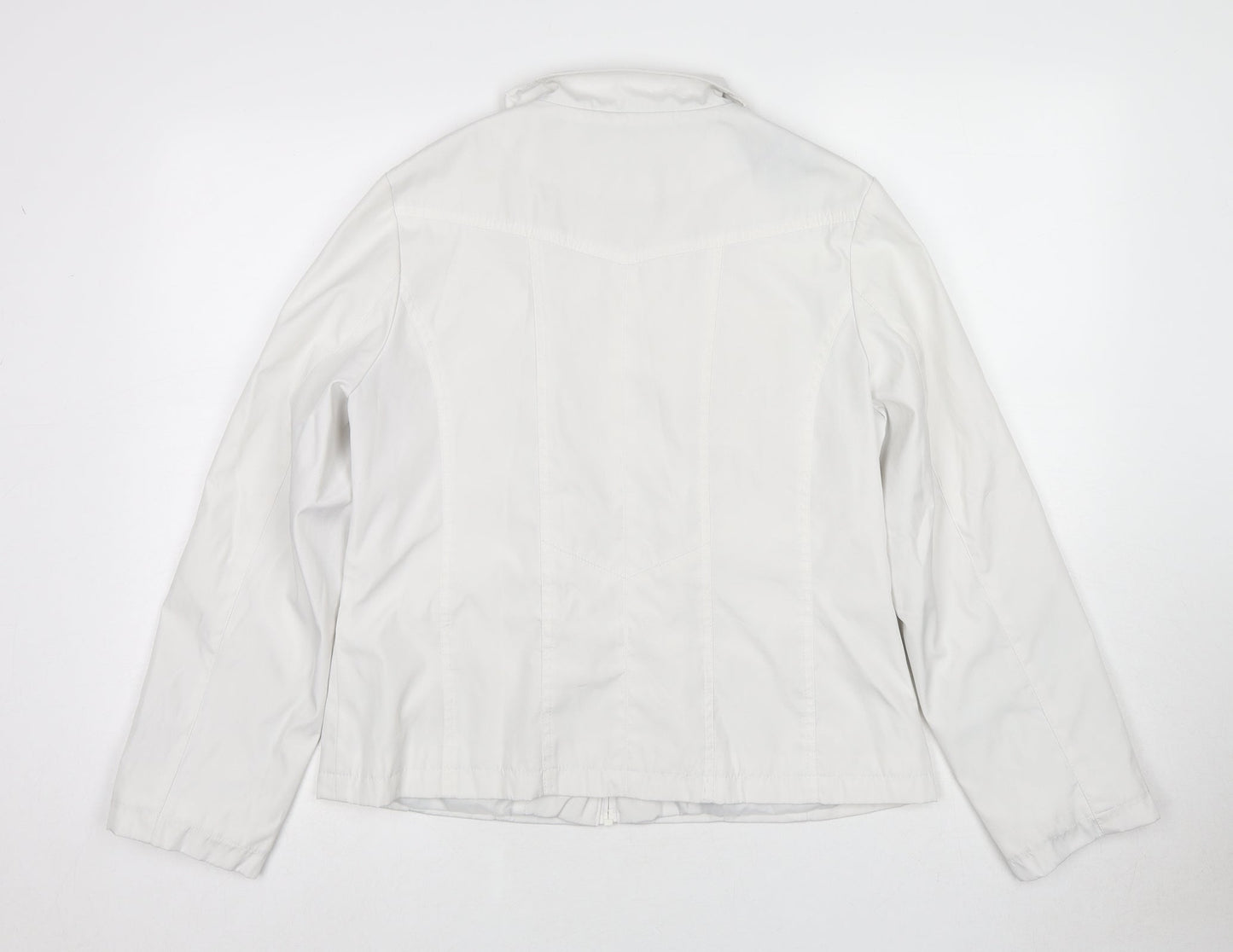 Eleganze Womens White Jacket Size 12 Zip