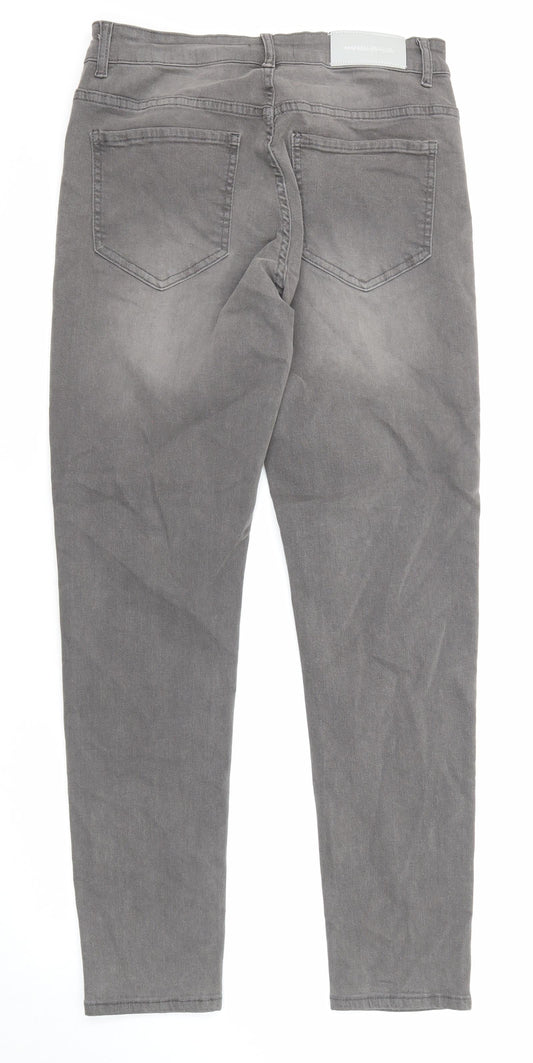 Maniere De Voir Womens Grey Cotton Skinny Jeans Size 10 L30 in Regular Zip