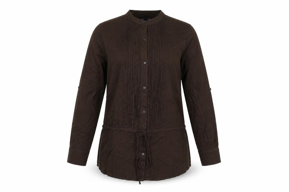 Womens UK Size S Gap Brown Cotton Button-Up