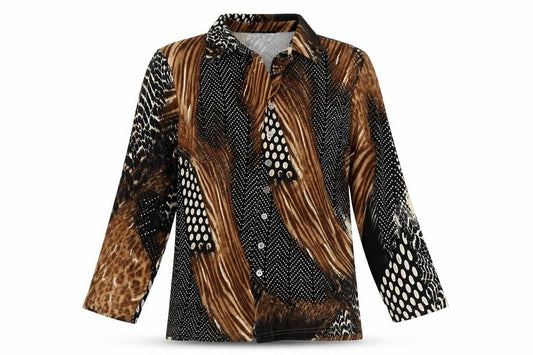 Womens UK Size S Anna Rose Brown Polyester Button-Up