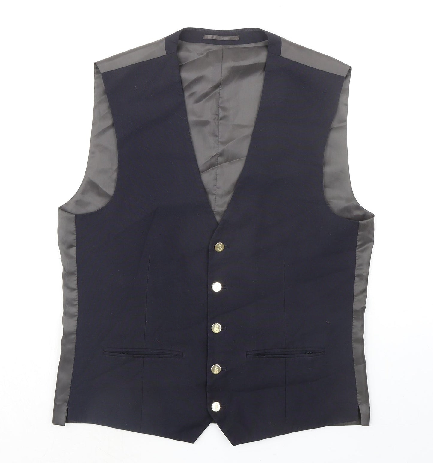 NEXT Mens Blue Polyester Jacket Suit Waistcoat Size 40 Regular
