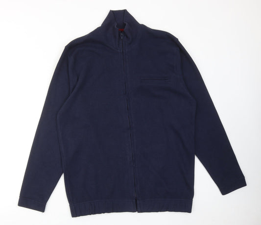 St.Bernard Mens Blue Polyester Full Zip Sweatshirt Size M