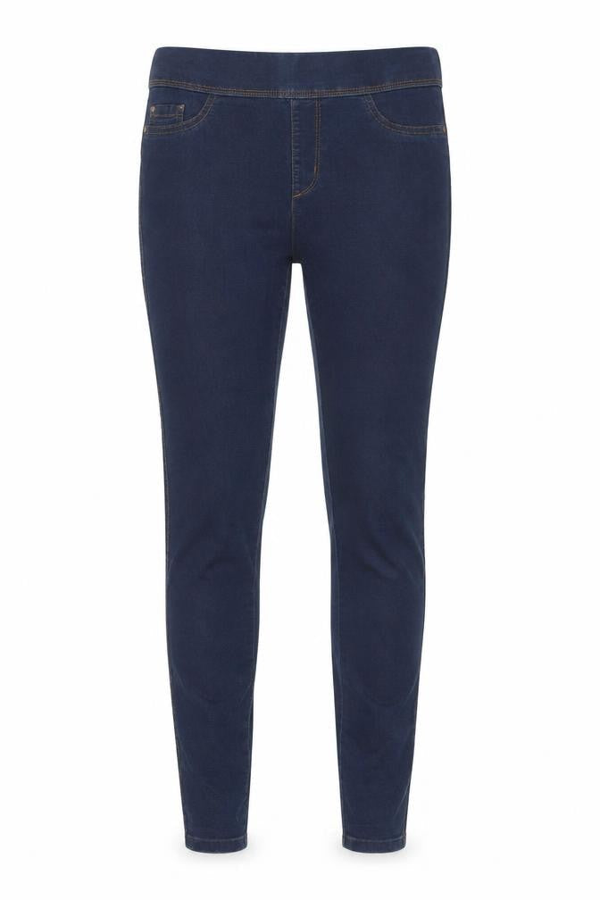 Front view of Denim & Co. women’s blue cotton skinny jeans, size UK 10, regular