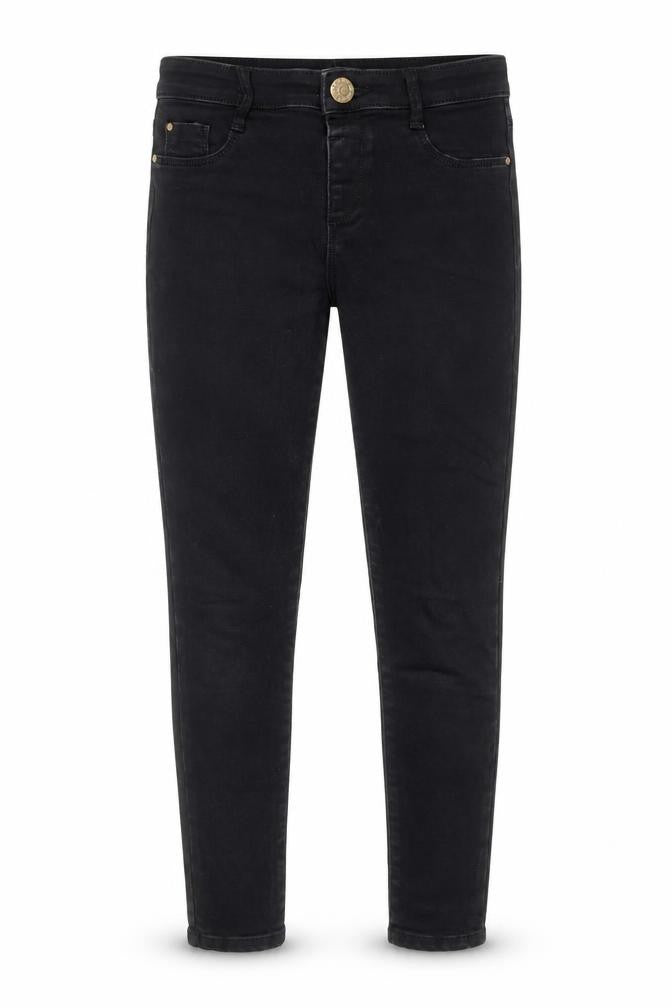River Island Girls Black Cotton Skinny Jeans Size 9 Years Regular Zip
