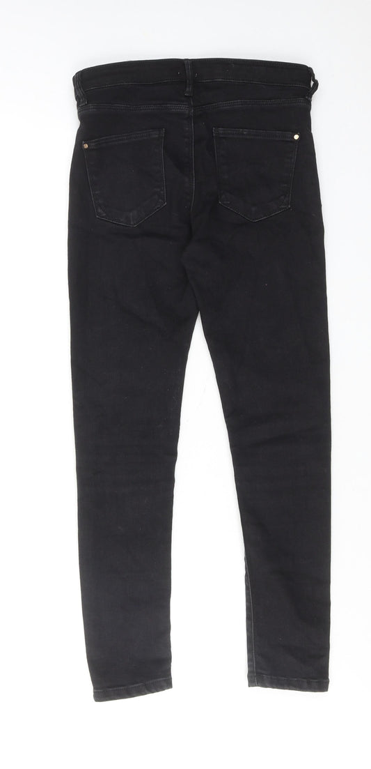 River Island Girls Black Cotton Skinny Jeans Size 9 Years Regular Zip