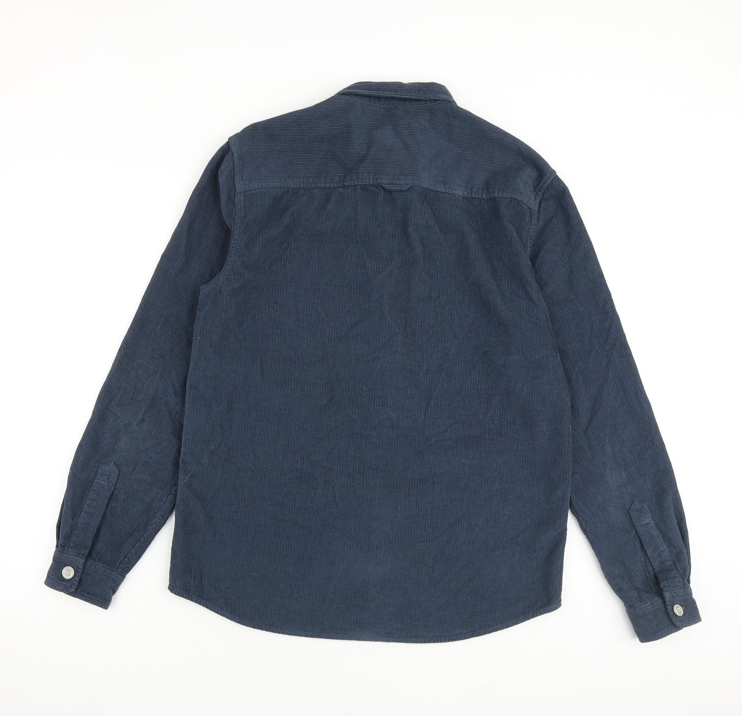 River Island Mens Blue Cotton Button-Up Size S Collared Button