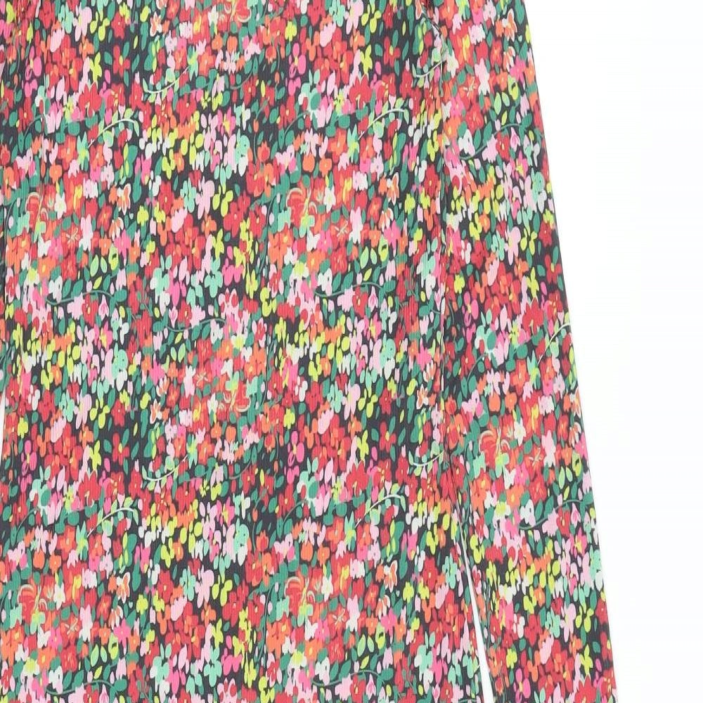 Pieces Womens Multicoloured Floral Polyester Shift Size XS Round Neck Pullover