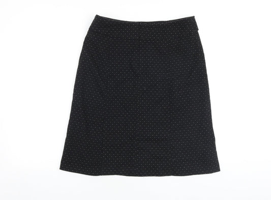 Sticky Fingers Womens Black Polka Dot Polyester A-Line Skirt Size 10 Zip