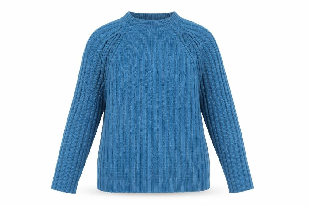 Boohoo Womens Blue Round Neck Acrylic Pullover Jumper Size S