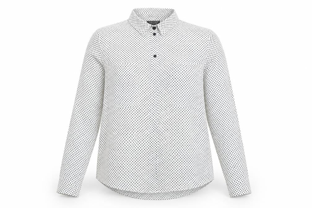 Topshop Womens White Polka Dot Polyester Basic Button-Up Size 8 Collared