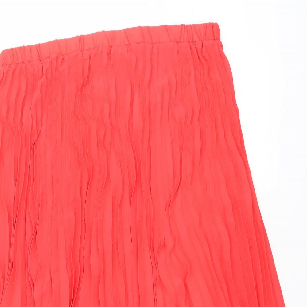 Créaline Womens Red Polyester Pleated Skirt Size 16