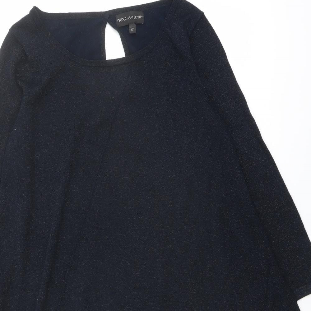 NEXT Womens Blue Round Neck Viscose Pullover Jumper Size 12