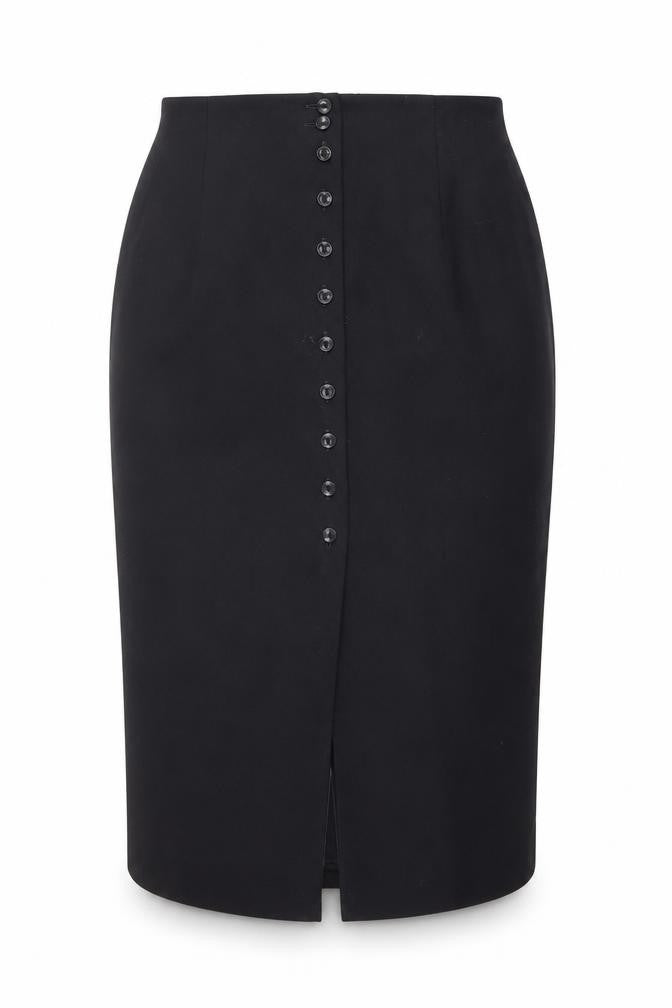 Marks and Spencer Womens Blue Polyester Straight & Pencil Skirt Size 12 Button