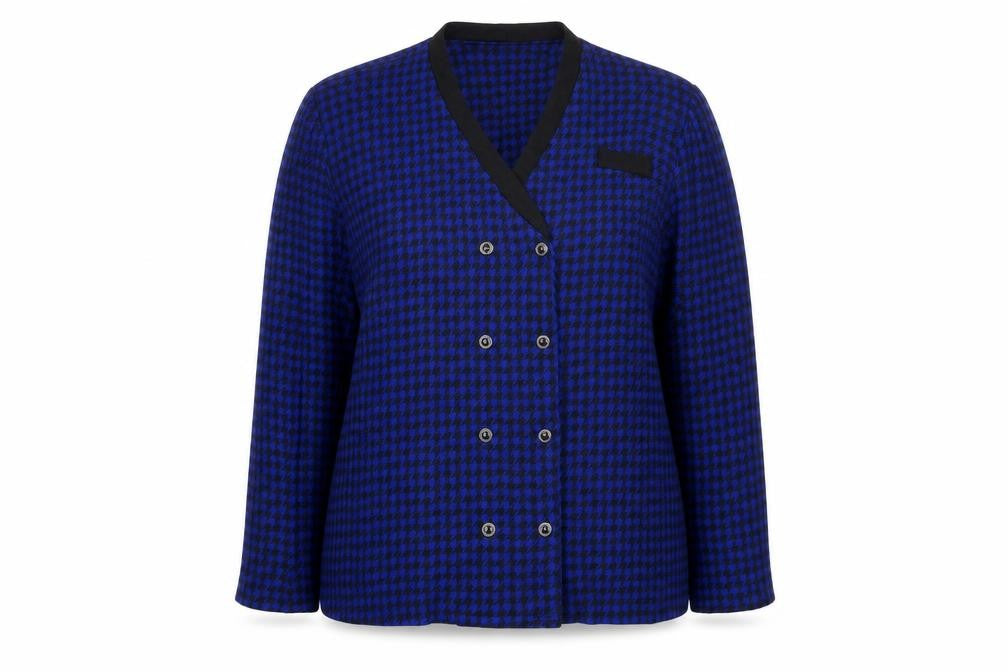 Dormar Womens Blue Check Jacket Blazer Size 16 Button