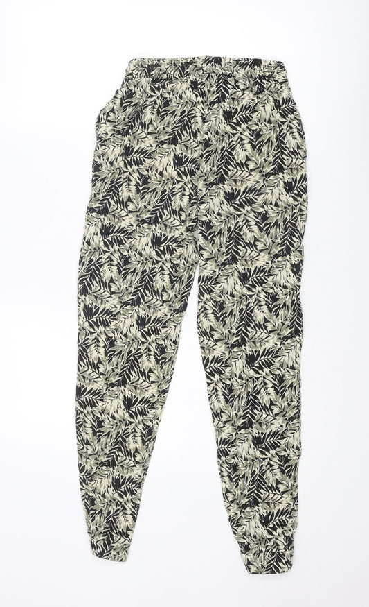 Dorothy Perkins Womens Multicoloured Geometric Viscose Jogger Trousers Size 6 L29 in Regular Drawstring