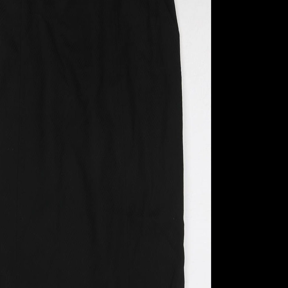 Jerrand Womens Black Polyester Maxi Skirt Size S Zip