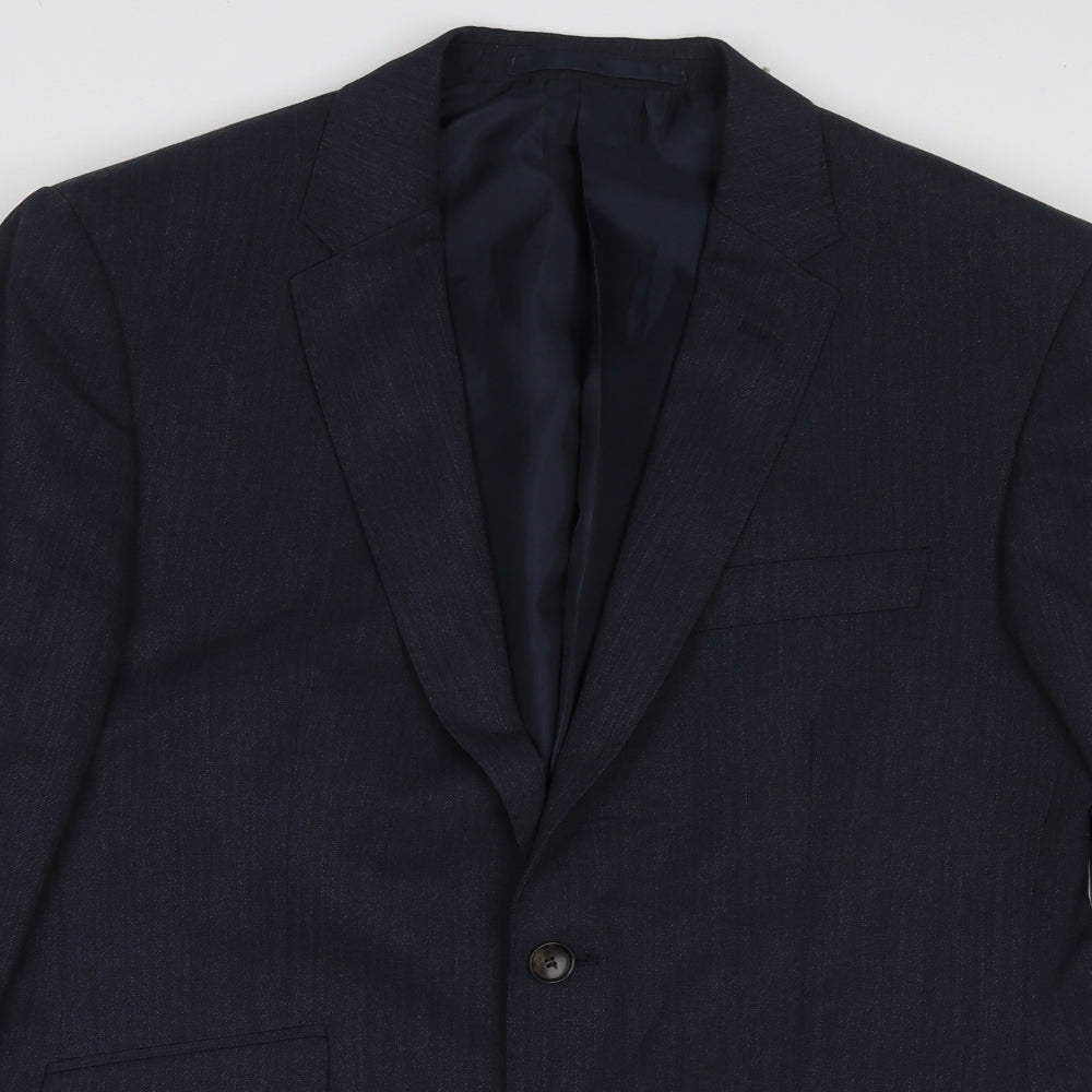Marks and Spencer Mens Blue Wool Jacket Suit Jacket Size 44 Regular